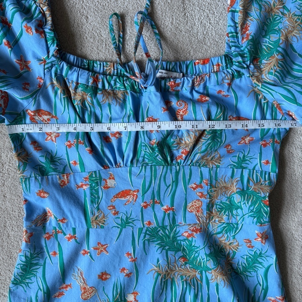HVN Mini Holland Dress Ocean Fish Print 10 - Picture 11 of 15